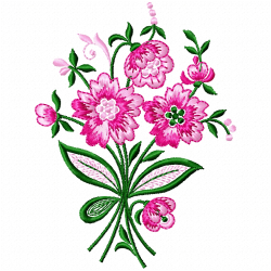 Flowers And Tree Embroidery Design 12